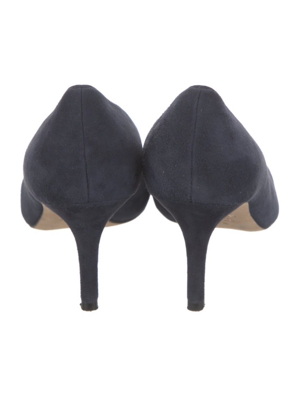 Stuart Weitzman Navy Suede Pointed Toe Pump size 7.5 - Picture 4 of 5